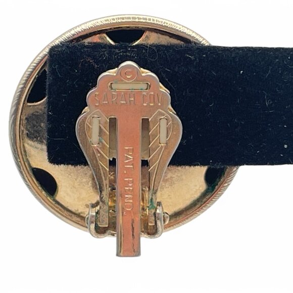 Vintage SARAH COVENTRY Large Round Textured Gold-Tone Clip-On Earrings Large - Picture 6 of 8